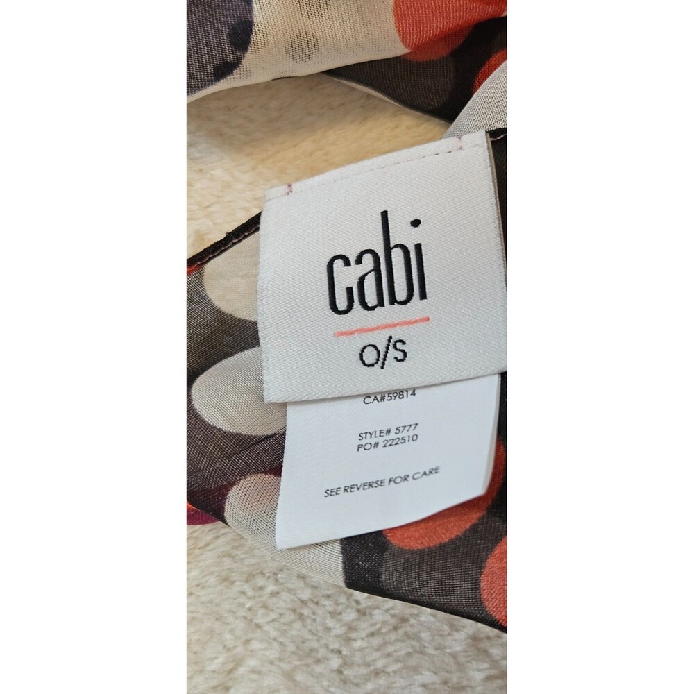 Cabi 100% Silk Scarf Approximately 70” x 13” Women’s Geometric Polka Dot Pattern - Picture 8 of 10